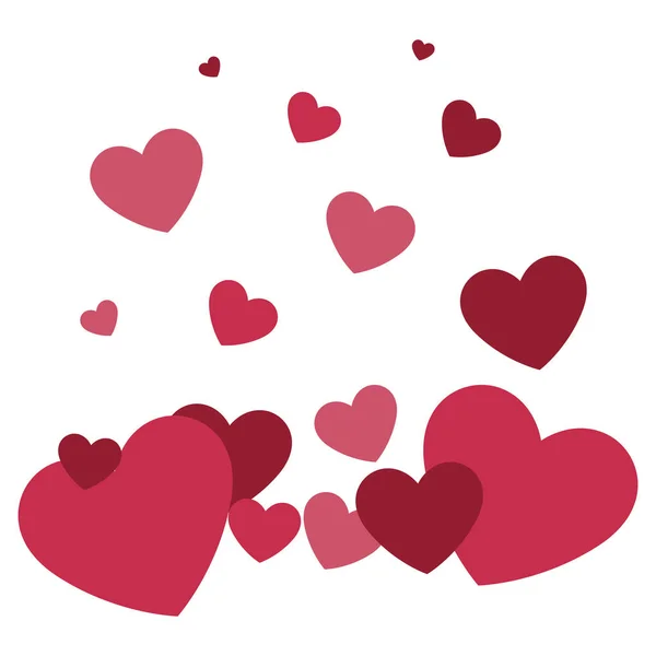 Corações padrão de amor ícones — Vetor de Stock