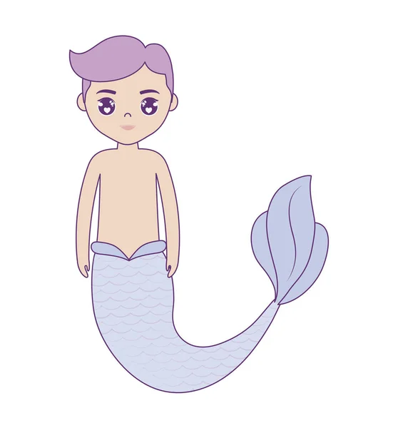 Sereia personagem avatar masculino — Vetor de Stock