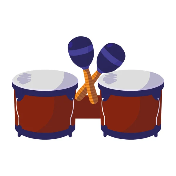 Instrumento timbal icono musical — Vector de stock