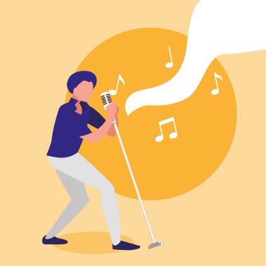 şarkıcı mikrofon karakteri ile