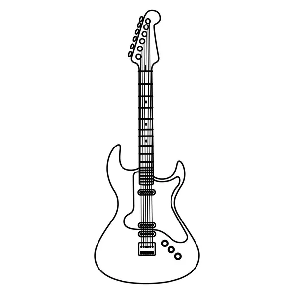 Guitar electric instrument musical icon — Stock Vector