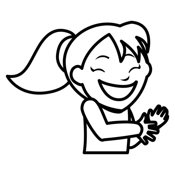 Happy little girl character — Stock Vector
