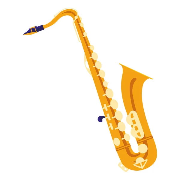 Saxofoon instrument muzikale pictogram — Stockvector