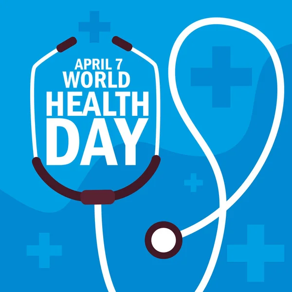 Всесвітня листівка дня здоров'я зі стетоскопом — стоковий вектор