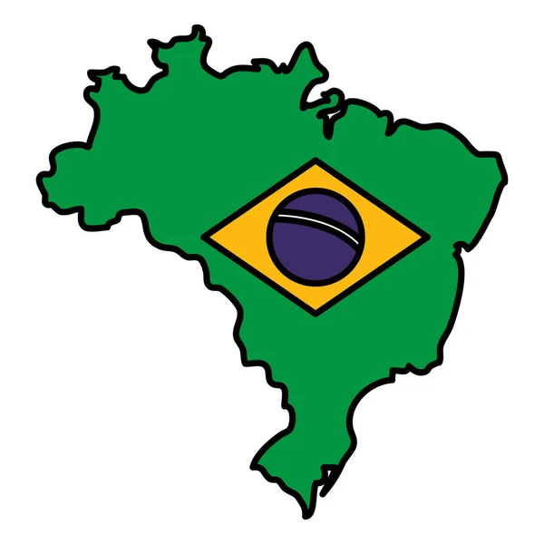 Brezilya bayrağı ile göster — Stok Vektör