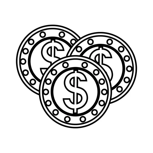 Монеты деньги изолированные значок — стоковый вектор