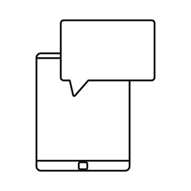 Beyaz arka plan üzerinde mobil konuşma balonu