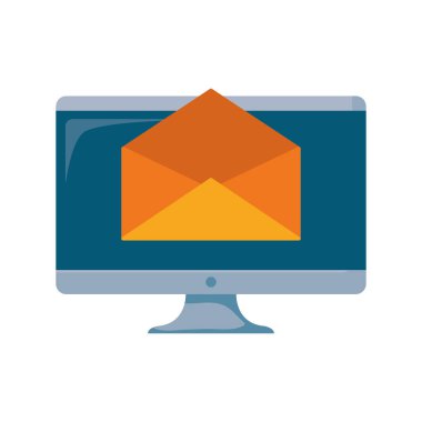 Beyaz arka plan bilgisayar e-posta