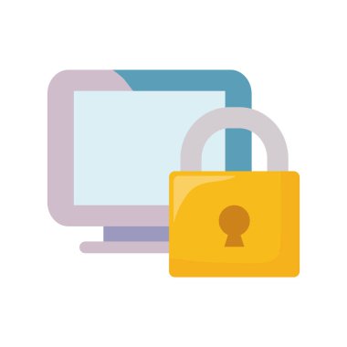 bilgisayar ve asma kilit güvenlik veri