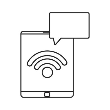 beyaz zemin üzerinde hareket eden wifi konuşma balonu