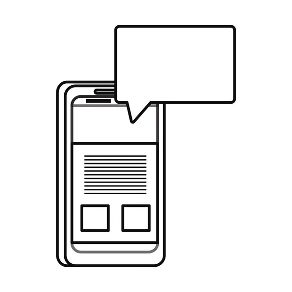 Burbuja de habla smartphone sobre fondo blanco — Archivo Imágenes Vectoriales