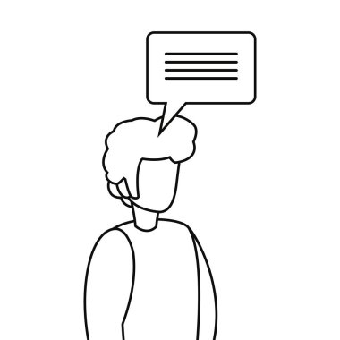 adam karakter ve konuşma balonu