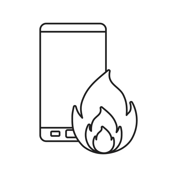Fuego móvil sobre fondo blanco — Vector de stock