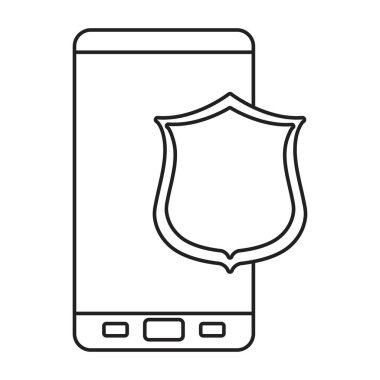 Beyaz arka plan üzerinde cep telefonu kalkan koruma