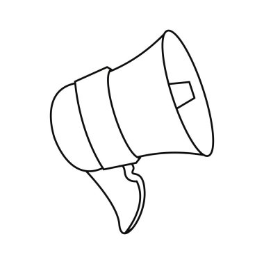 Beyaz arka plan üzerinde megafon reklam