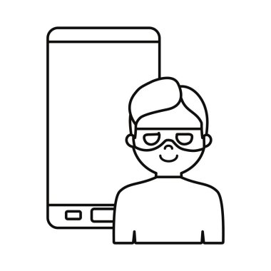 hacker cep telefonu cihaz beyaz arka plan