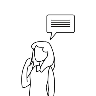 kadın diyalog konuşma balonu