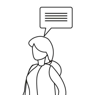 kadın diyalog konuşma balonu