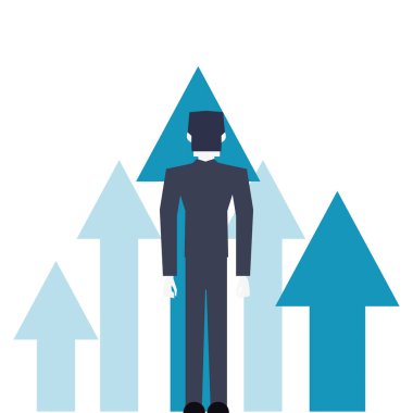 yukarı mali okları ile işadamı