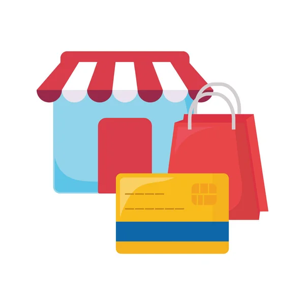 Shopping online commercio — Vettoriale Stock