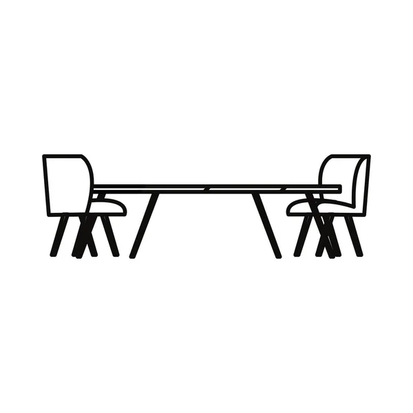 Sillas de mesa muebles sobre fondo blanco — Archivo Imágenes Vectoriales