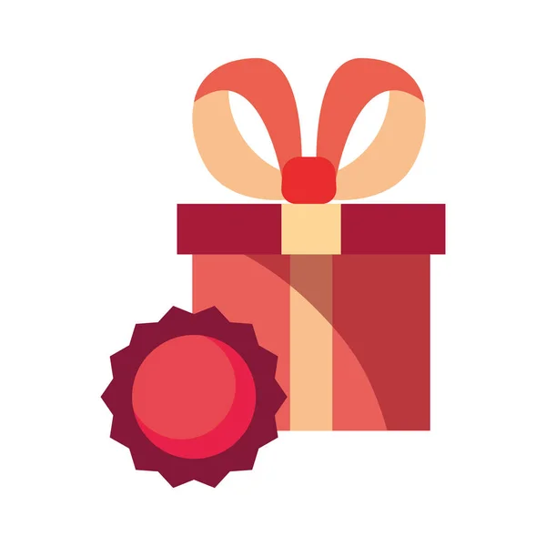 Etiqueta de caja de regalo de compras online — Vector de stock