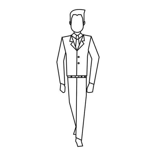 Personnage d'homme d'affaires sur fond blanc — Image vectorielle