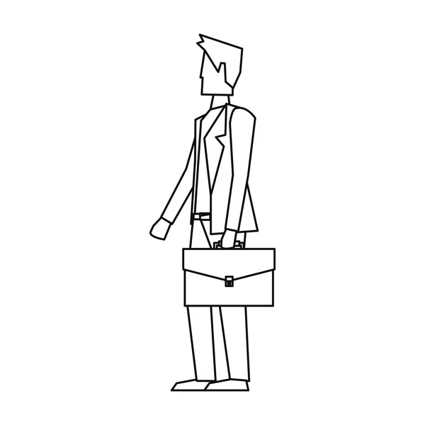Uomo d'affari con valigetta aziendale — Vettoriale Stock
