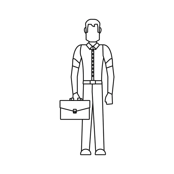 Homme d'affaires avec mallette d'affaires — Image vectorielle