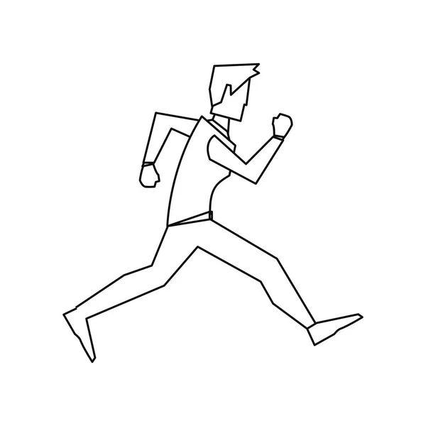 Hombre de negocios carácter corriendo hacia el éxito — Vector de stock