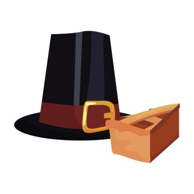 Şükran günü şapka ve tatlı dilim kek