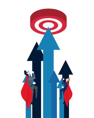 İşadamları süper kahraman karakter