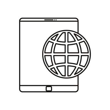 Beyaz arka plan üzerinde Mobil Dünya