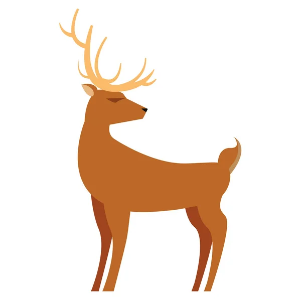 驯鹿动物在白色背景 — 图库矢量图片