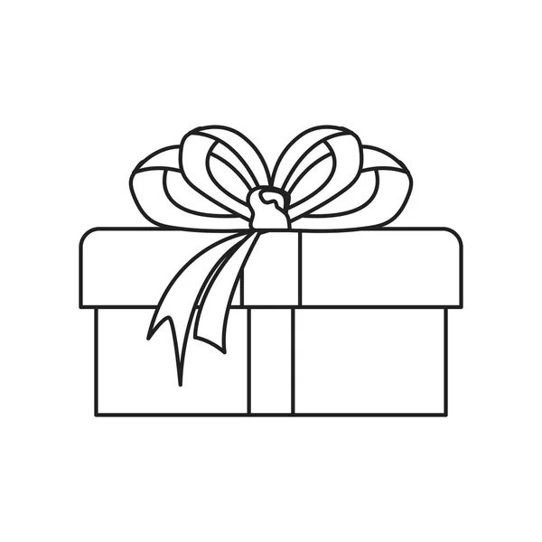 Caja de regalo envuelta en fondo blanco — Vector de stock