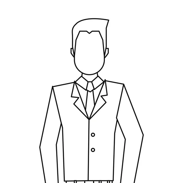 Uomo d'affari personaggio su sfondo bianco — Vettoriale Stock