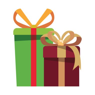 Beyaz arka plan üzerinde hediye kutuları sürpriz