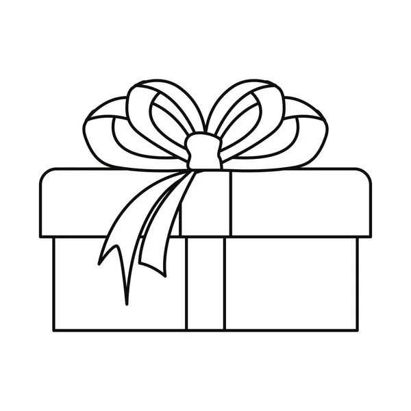 Boîte cadeau arc sur fond blanc — Image vectorielle