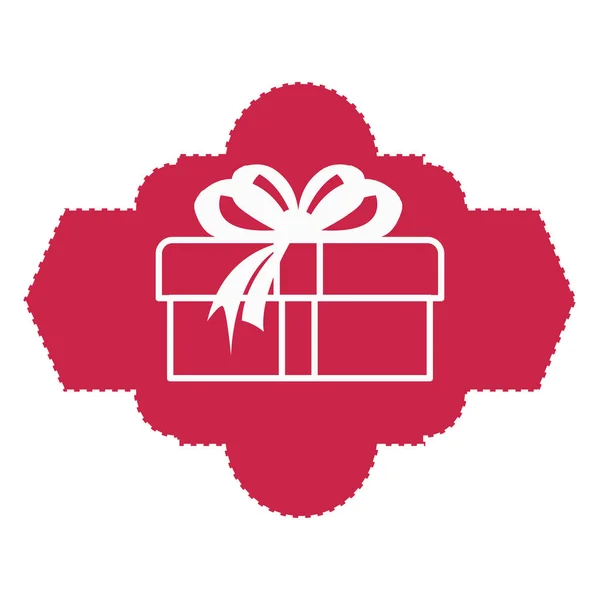 Δώρο κουτί ετικέτα Χριστούγεννα διακόσμηση — Διανυσματικό Αρχείο