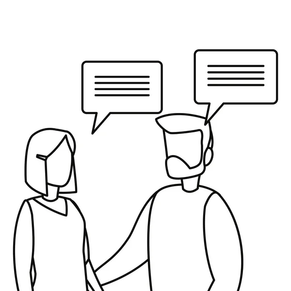 Homme d'affaires et femme dialogue parler — Image vectorielle