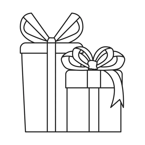 Coffrets cadeaux décoration sur fond blanc sur fond blanc — Image vectorielle