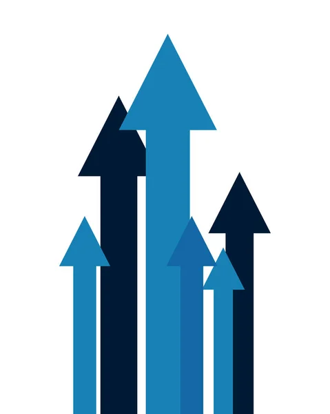 Flechas de crecimiento sobre fondo blanco — Vector de stock