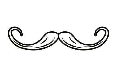 Bıyık hipster beyaz arka plan üzerinde