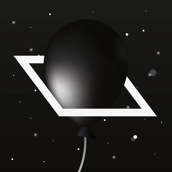 Konfetti aus glühend schwarzem Ballon — Stockvektor