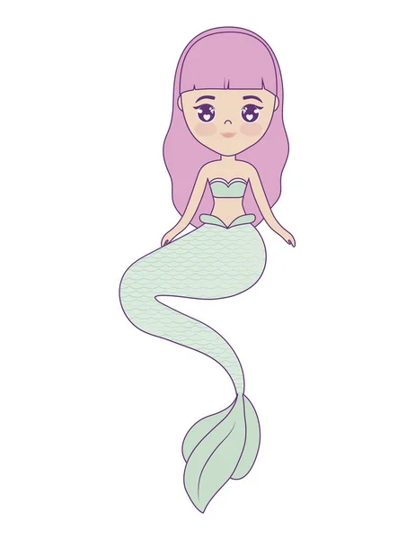 Simpatico personaggio avatar sirena — Vettoriale Stock