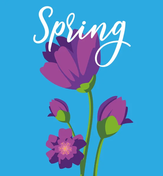 Belle carte de fleurs de printemps — Image vectorielle