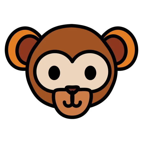 Cute exotic monkey head character — Stock Vector