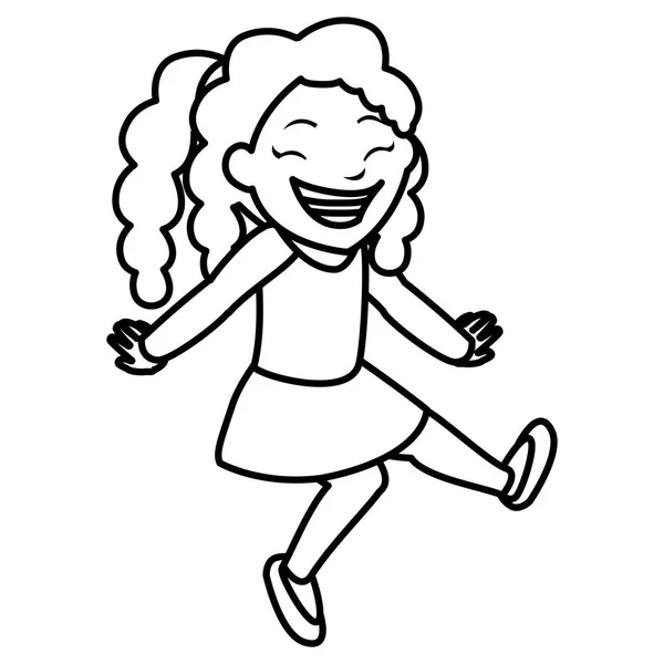 Personaje de niña feliz — Vector de stock