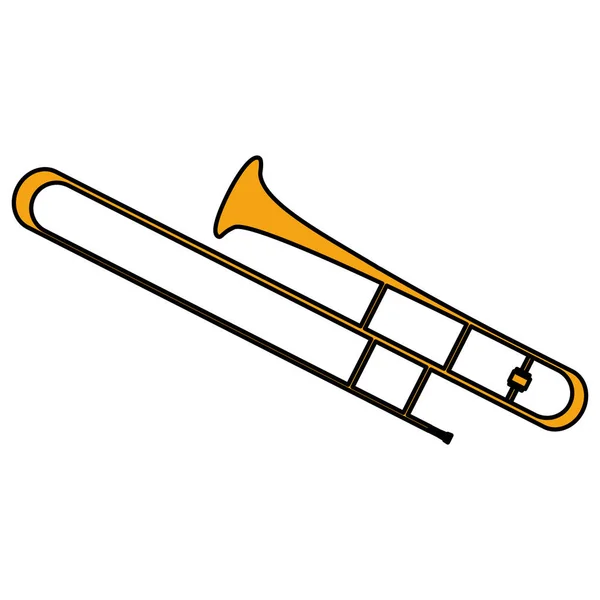 Trompet instrument muzikale pictogram — Stockvector