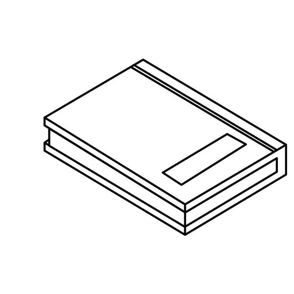 Libro di testo icona isolata — Vettoriale Stock